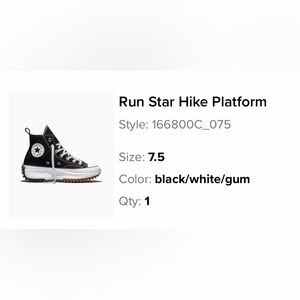 Converse Run Star Hike Platform W9/M7.5